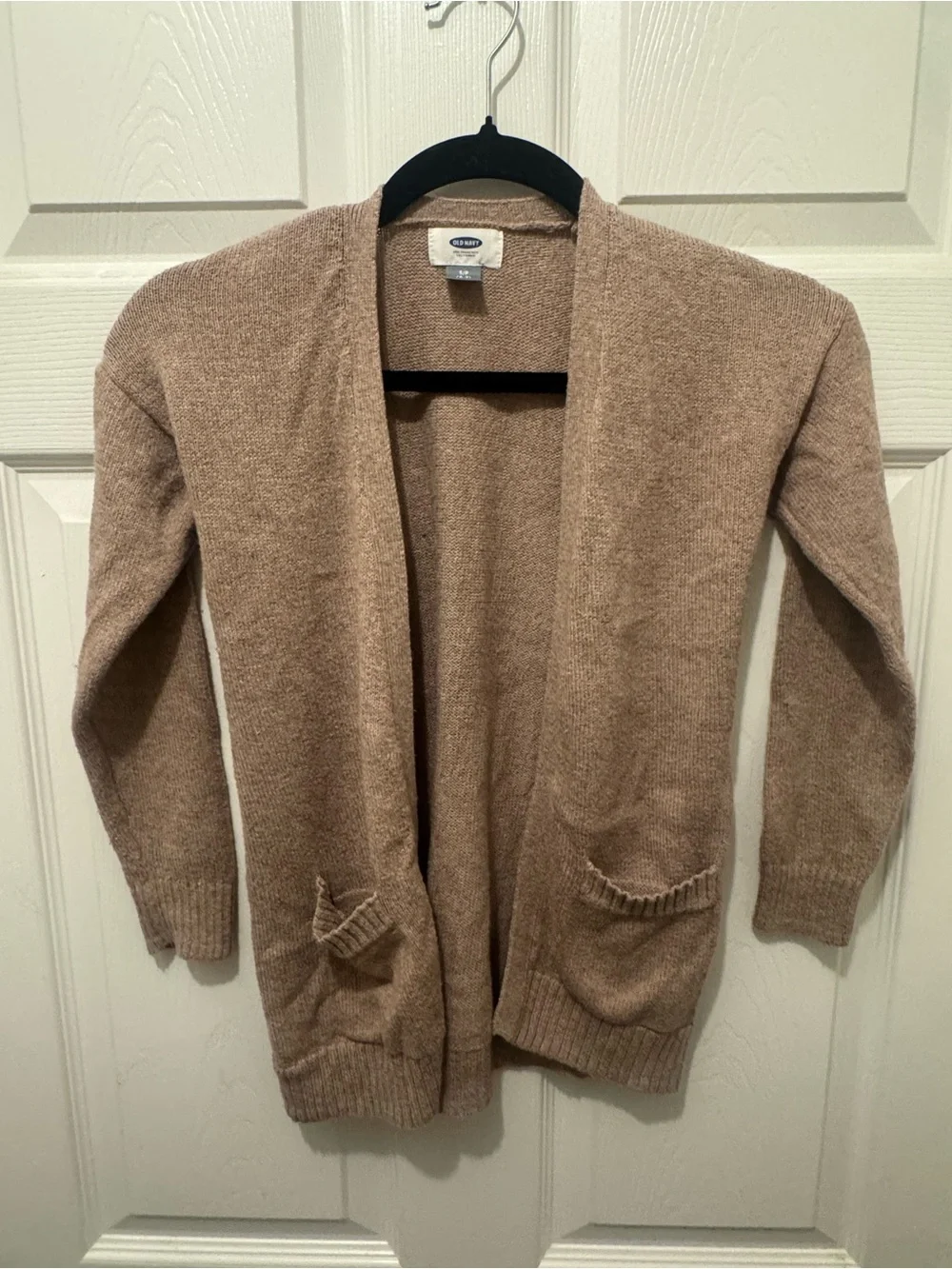 Old Navy girl’s Tan Open-Front Cardigan with Front Pockets sz 6/7